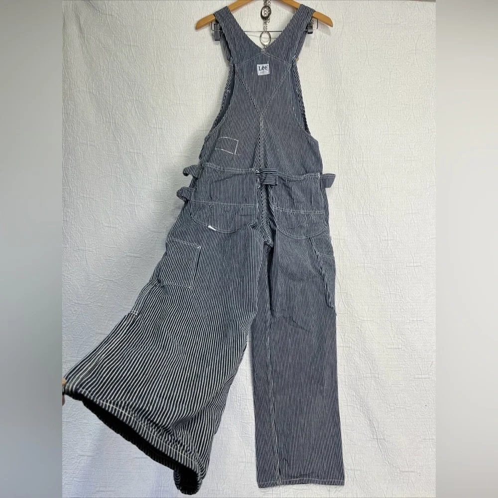 Vintage Lee Hickory Stripe Overalls 30x30 Carpenter Sanforized Union Made USA